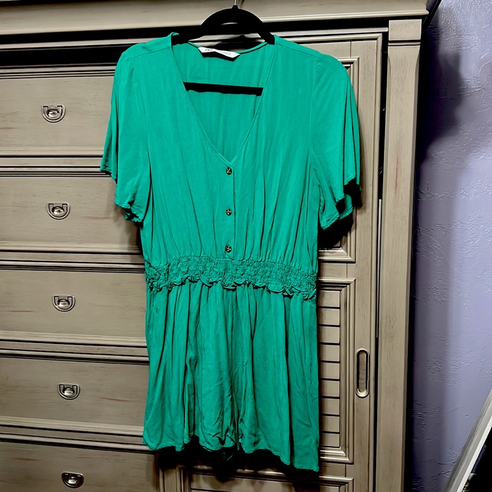 Zara- blue green romper